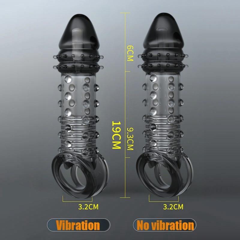 MELEON Prodloužení rukávů na penis Kondom Mužské Zpoždění zvětšení Vibrátory Klitoris Masážní kroužek na penis Vibrační kryt na penis Sexuální hračky pro muže