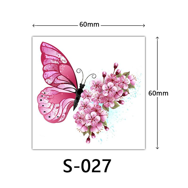Small Flower Tattoo Sticker Female 3D Color Tattoo Sticker Rose Lotus Butterfly Flower Tattoo