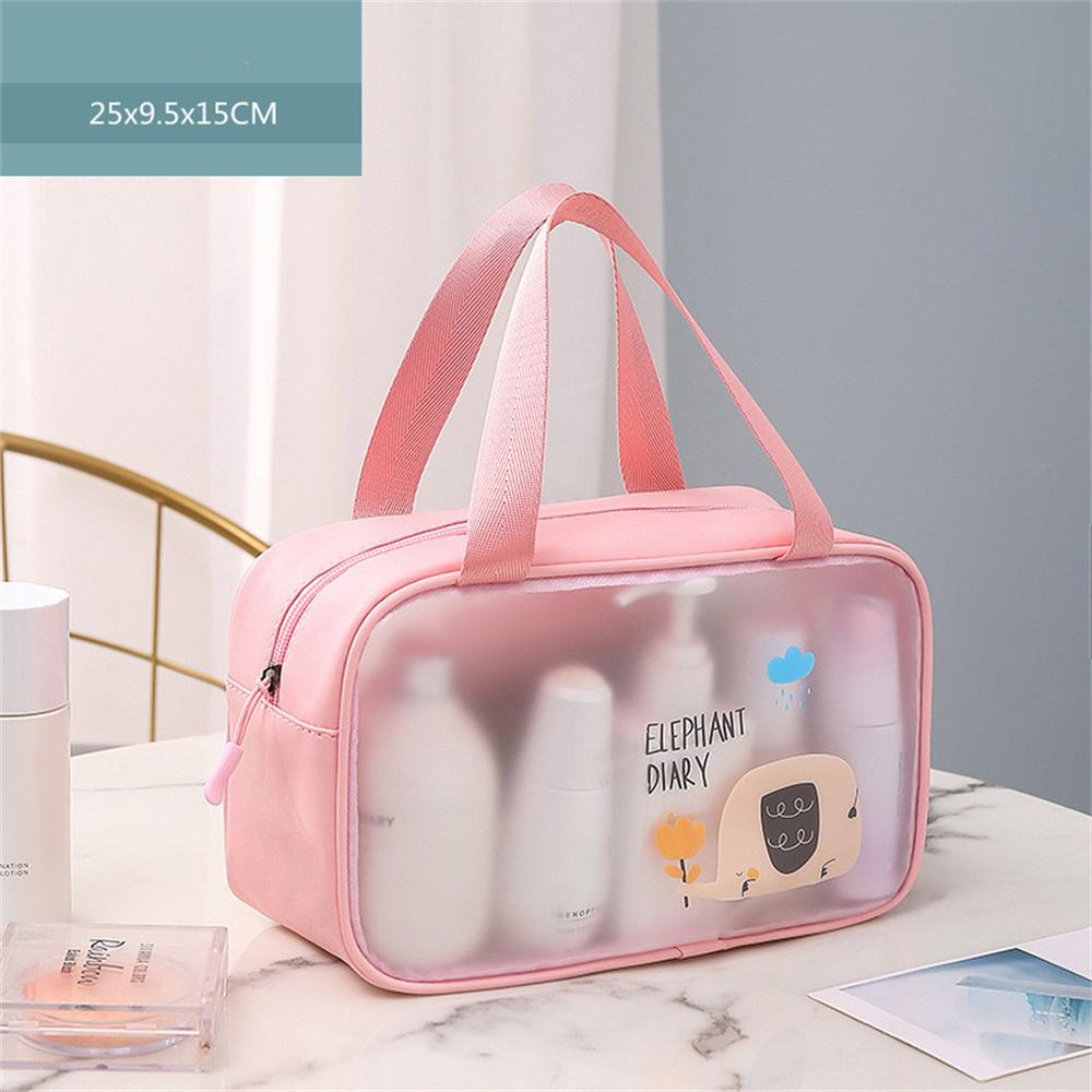 PU Make Up Bags PVC Cartoon Transparent PVC Cosmetic Bag Female Handbag Travel-friendly For Travel Essentials Daily Storage