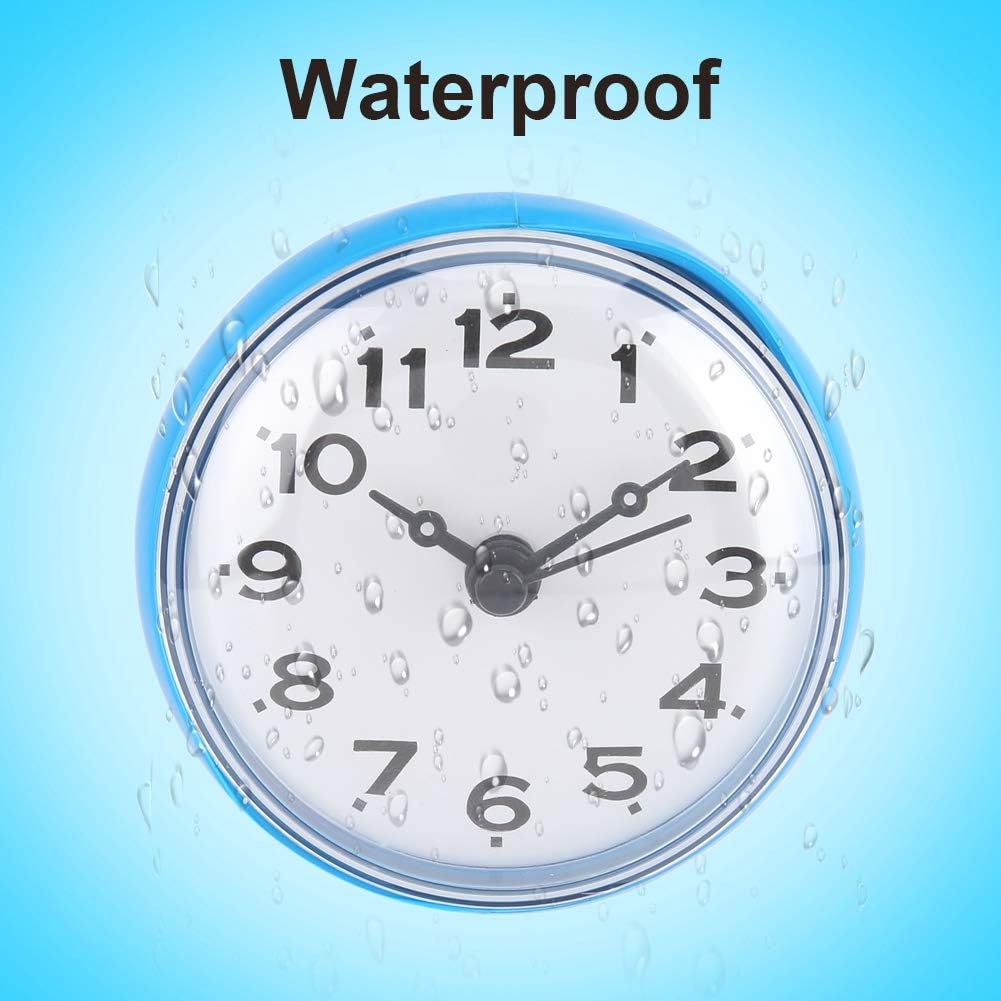 Bathroom Wall Hanging Clock,Waterproof Fogproof Round Arabic Digital Dial Bath Shower Clock Suction Cup Wall Window Mirror Bath Shower Clock for Home