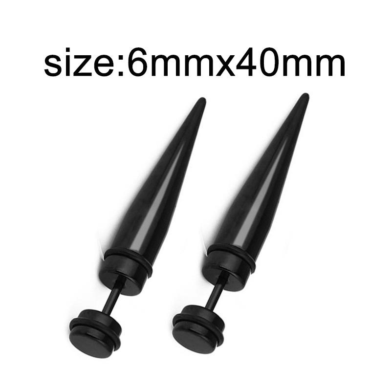 1 Pair Gothic Black Steel-Color Funny Screw Back Stud Earrings For Men/Women Round Ball Spike Cone Tip Stainless Steel Jewelry