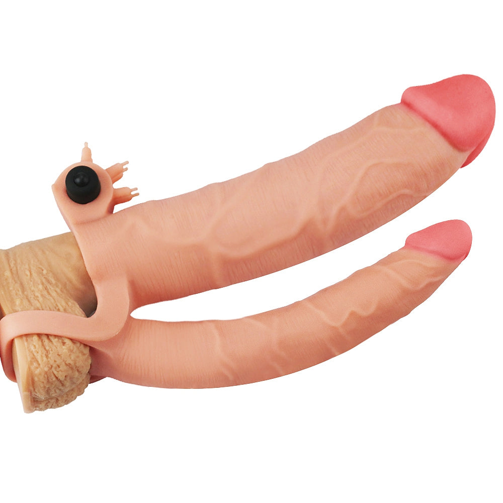 Double Penis Penis Sheath 19 X 5 Cm - LoveToy - DOUBLE PENE