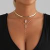 European and American Jewelry Bohemian Retro Feng Shui Drop Snake Chain Collarbone Chain Personalized Trend Multi-layer Necklace