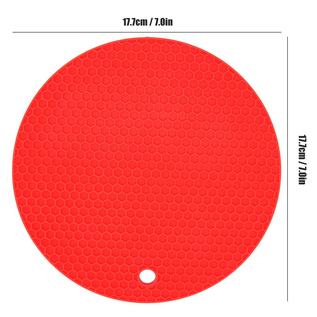 Round Shape Mat Food Grade Thickened Silicone Placemat Insulation Pad Microwave Oven MatRed