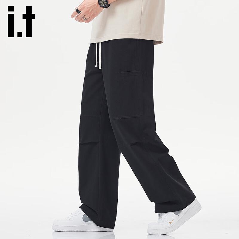 Izzue It Men's Wide-Leg Straight Workwear Casual Pants