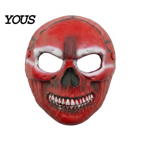 Breathable Foam Scary Mask Halloween Blood Skull Mask, Adjustable Elastic Strap Party Lightweight Comfortable Horror PU for Cosplay Decoration