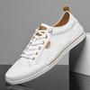 Men's Trendy Autumn Leather Slip-On Sneakers - High-End & Versatile White Sports Shoes