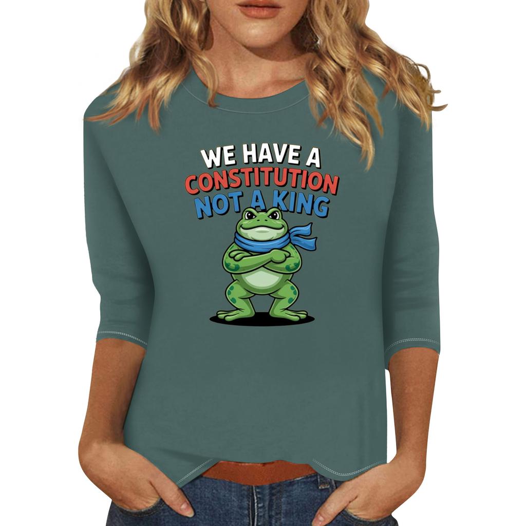 Women's Fashionable Casual Three-quarter Sleeve Round Neck Top