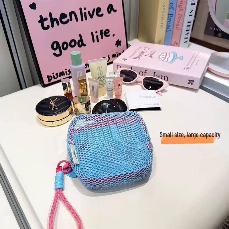 Neukundenrabatt: Dopamin Tofu Tofu Mini Mesh Reise-Toiletten- und Kosmetiktasche