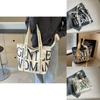 Borsa in Tela con Alfabeto Thai Gentlewoman da Donna Nuova Moda 2024 Borsa a Mano Versatile Borsa a Spalla Crossbody Stile Street Borsa Tote Grande