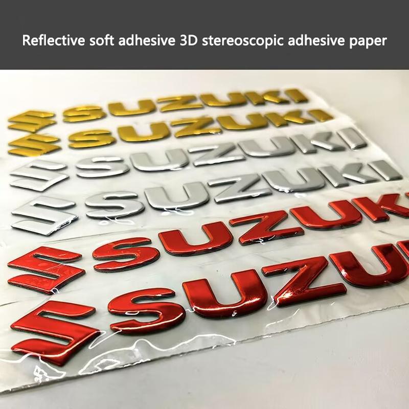 2pcs For Suzuki Stickers GSXR1000 GSR600 GSXS1000 Accessories 3D Tank Decal Logo Emblem Gold Silver Black Red Motorcycle Sticker