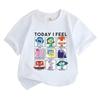 Oggi mi sento Inside Out 2 Magliette Bambini Pieni di Emozioni Salute Mentale Cotone Manica Corta per Ragazzi/Ragazze Cartoni Animati Anime Magliette