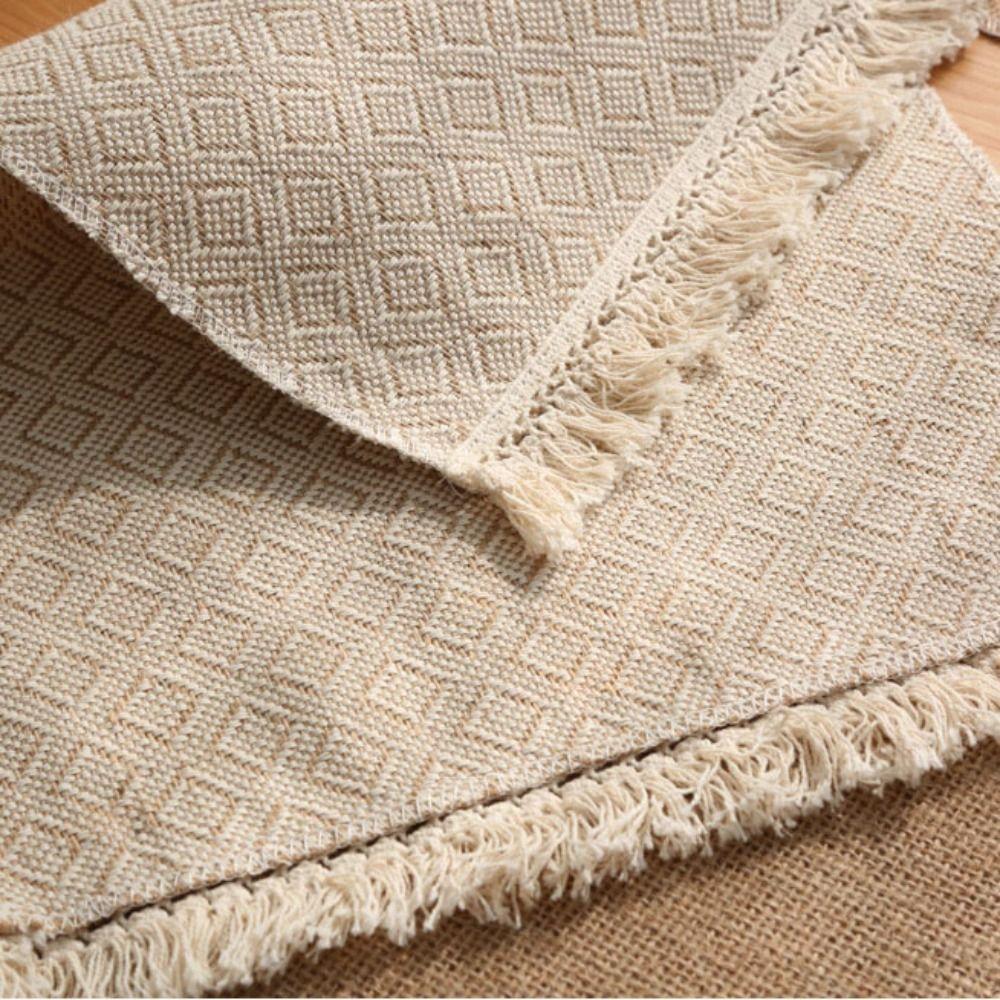 Style Fringed Party Supplies Household Cotton Linen Napkin Table Mats Table Decor Placemats