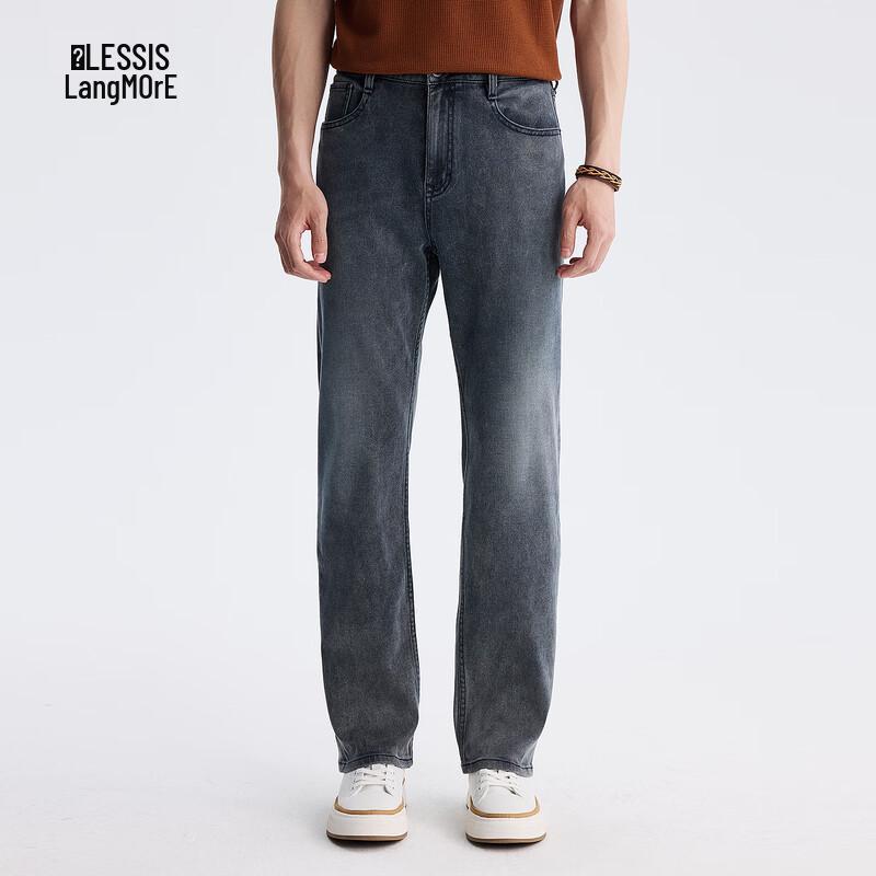 Lilang Men's Q-Warm Denim Loose Straight-Leg Jeans