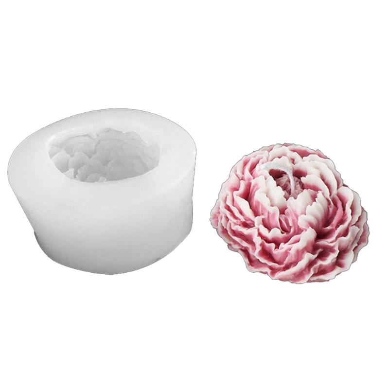 Peony Shaped Soap Molds 3D Flower Soap Silicone Mould Handmade Candle Molds DIY Epoxy Resin Cake Chocolate Decorations