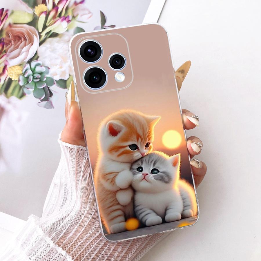 For OPPO Reno15 Reno 15F Case Cute Cat Painted TPU  Phone Case for OPPO Reno15 F Reno 15 CPH2825 Protective Soft Silicone Capa