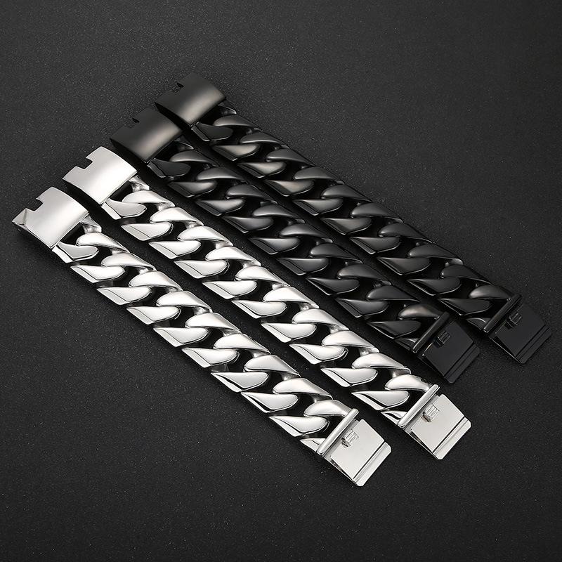 Brățară hip-hop din oțel titan dominator pentru bărbați, la modă, din aur, cu lățime de 31 mm