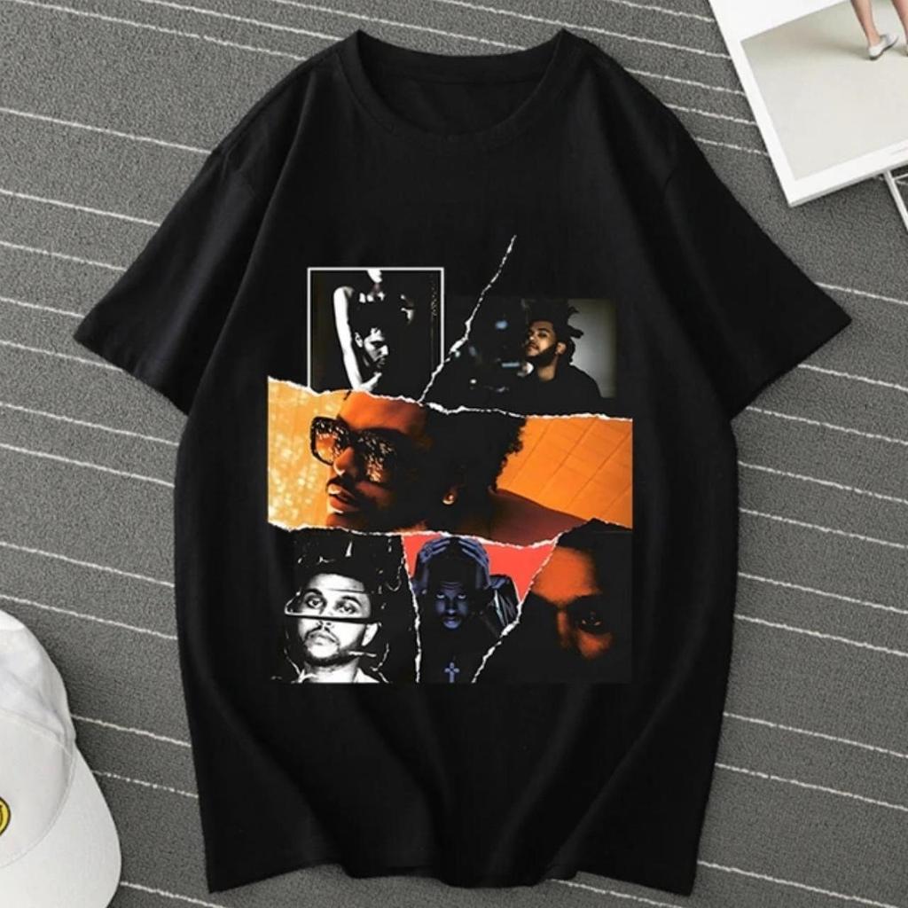 Street Art Trend T-shirt Collage Style Fragmented Printing European American Music Fans Personalized Single Item Pure Cotton Top