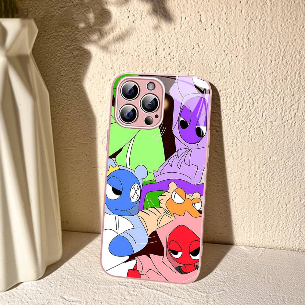 Cartoon R-Rainbow Friends Tempered Glass For Iphone 14 13 12 11 Pro Mini XS MAX 14Plus X XS XR Fundas