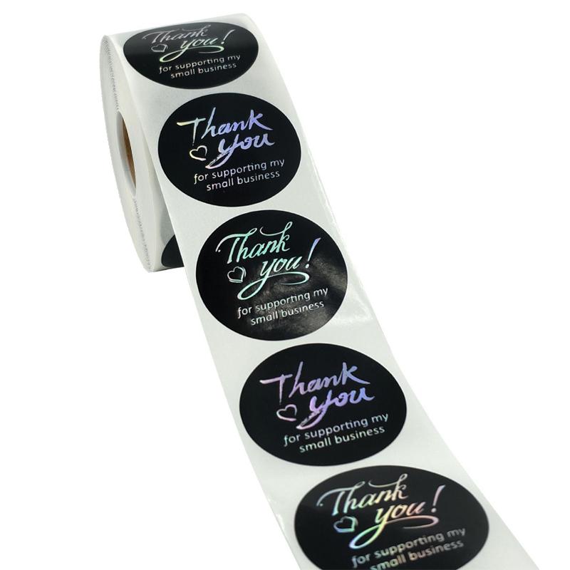 500 buc/rolă Autocolant de etanșare Mulțumesc Etichetă cerc auto-adezivă Autocolante colorate 3,8 cm