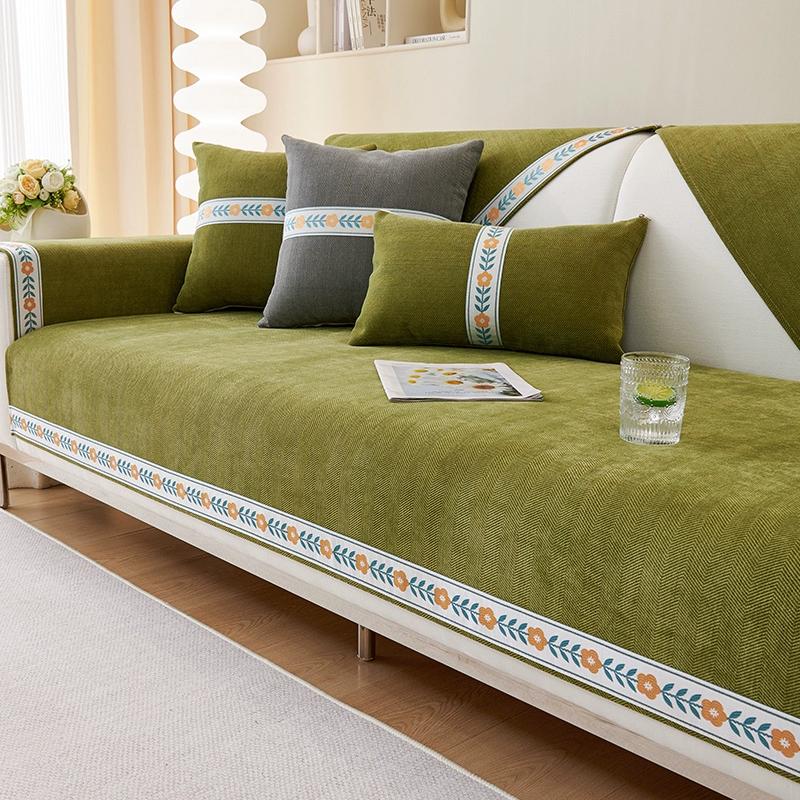 Chenille Home Sofa-Kissenbezug, Stoff, vier Jahreszeiten, universelles Sofakissen, rutschfester und luxuriöser, moderner High-End-Sofabezug aus Leder