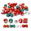 10 Pcs Acrylic Beads Round Christmas Snowman Bow Round Beads For Diy Jewelry Making At Random Mixed Color