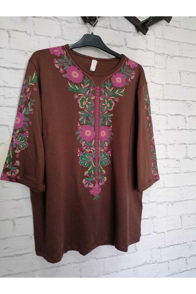 Damen-Bluse in großen Größen, perfekt für den Sommer, komplett aus Baumwolle, gekämmte Baumwolle, bequeme Bluse