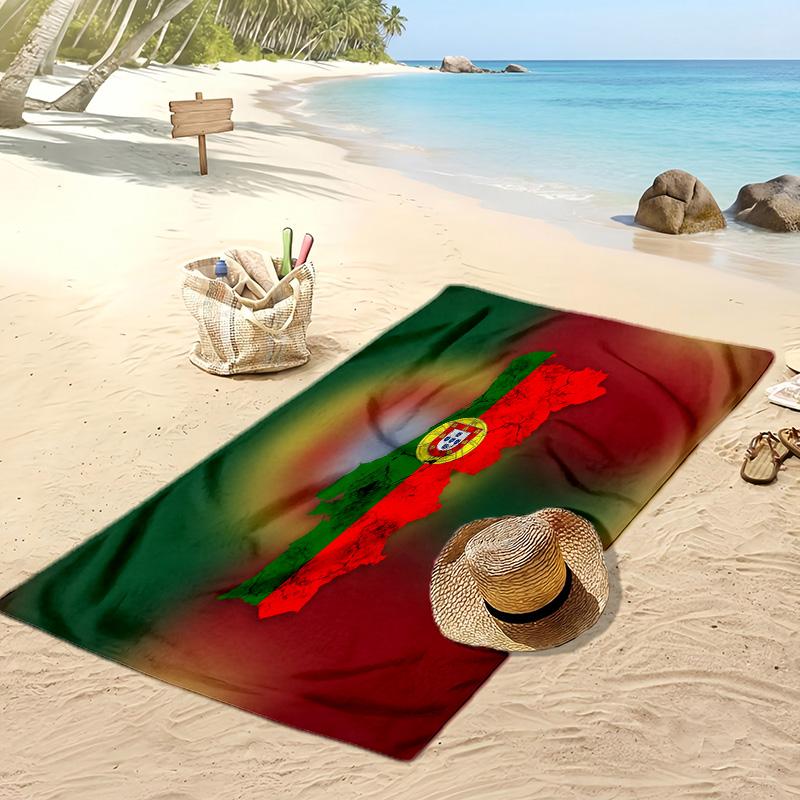 Asciugamano da Spiaggia Stampa Calcio Portogallo Asciugatura Rapida Super Assorbente Morbido Asciugamano da Bagno per Nuoto Spiaggia Viaggio Souvenir Regalo