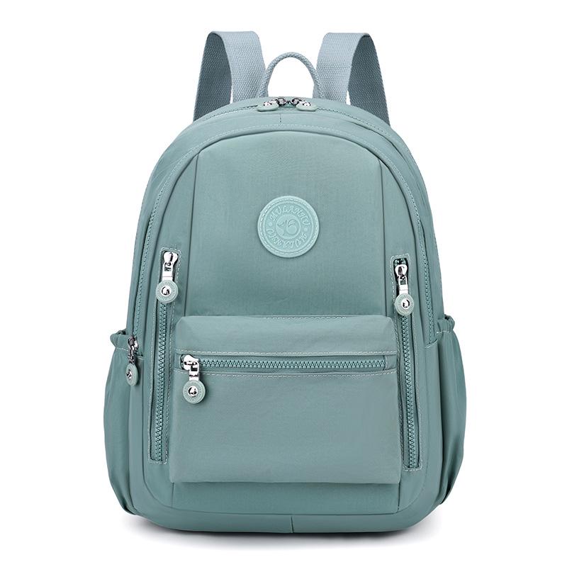 Large Capacity Unisex Nylon Backpack - Solid Color, Casual Outdoor Student Bookbag