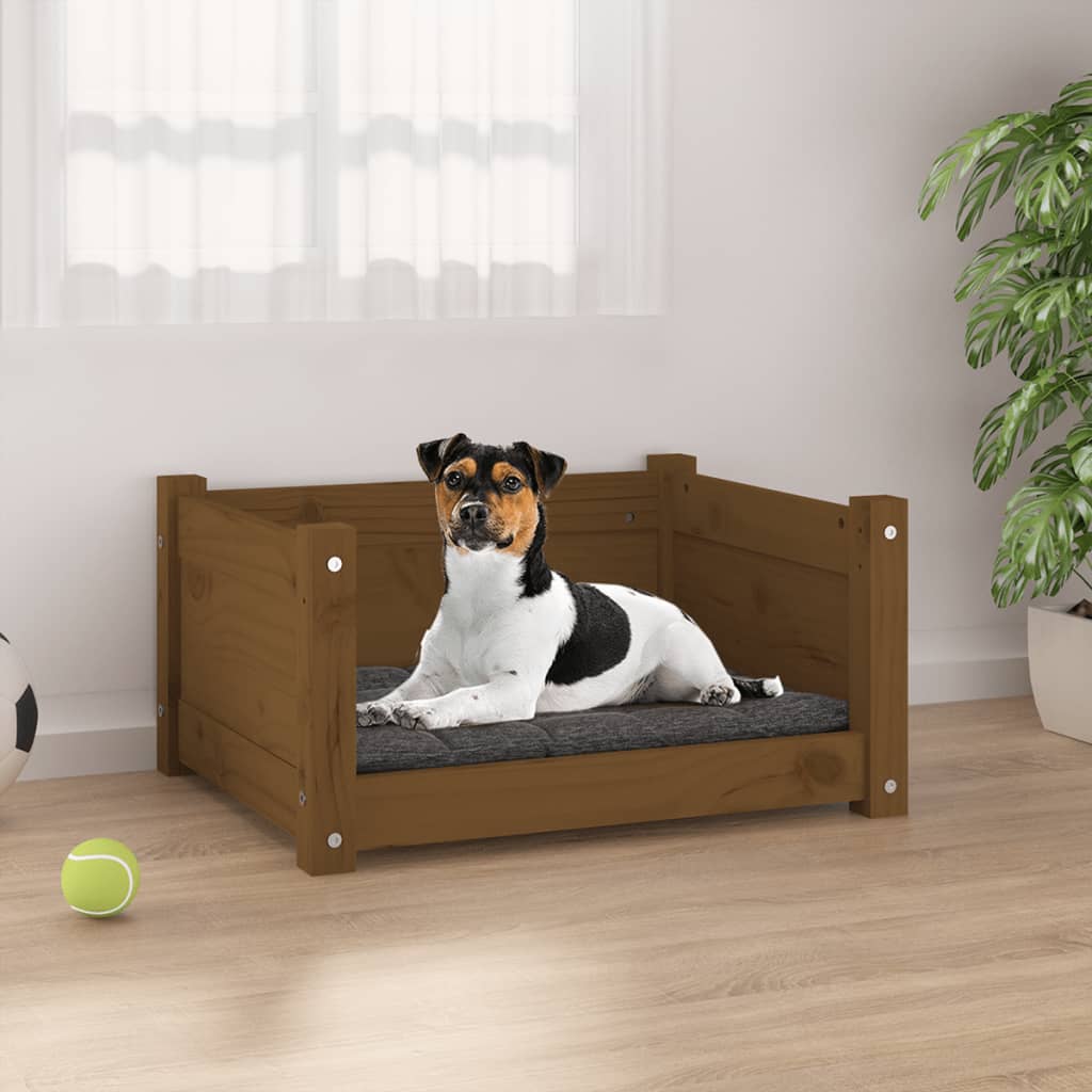 Vidaxl Dog Bed, Honey Brown, 55.5X45.5X28 Cm, Pine