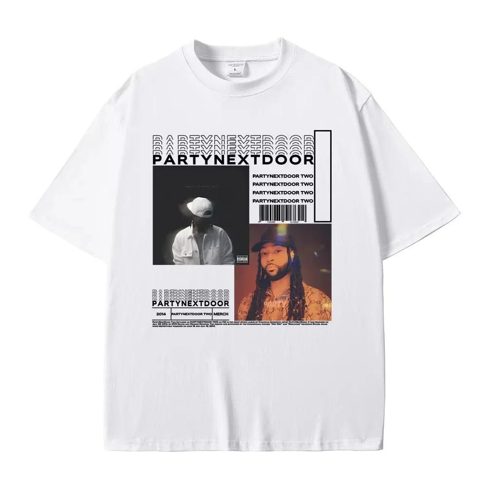 Rapper Partynextdoor Two Album Graphic Tshirt Male Hip Hop Vintage Printed Tshirts Unisexs Wounisex Cotton Tees Oversized Black
