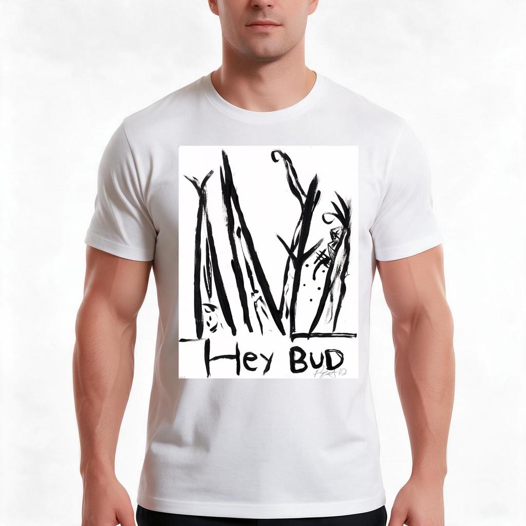 Hey Bud Tshirt Summer Casual Cotton Tee Oversized Streetwear Tops Vintage Graphic Print Loose Fit Short Sleeve 100 Cotton