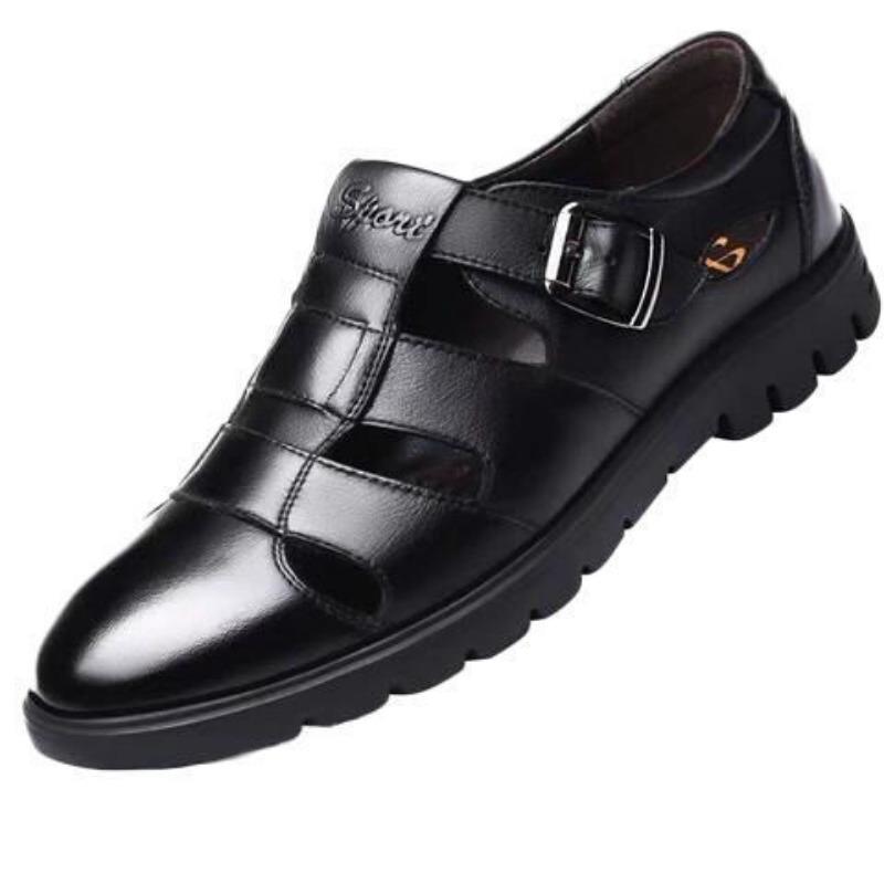 Leather Shoes Summer Men's Leather Shoes Business Casual Hollow Leather Sandals Men's Shoes