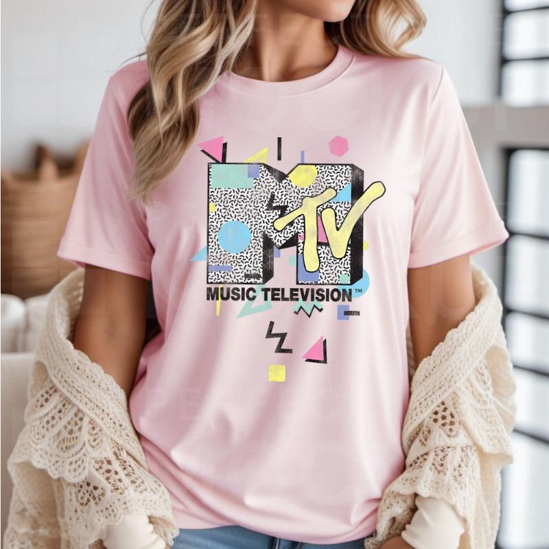 MTV Retro 90 s Shape Design Logo Graphic T-Shirt, MTV Logo Shirt, MTV Music Tee, Disney Vacation Shirt, Disneyland Family Shirt XL