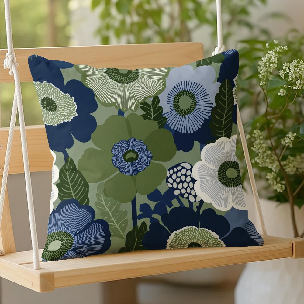 Boho Scandinavian Floral Throw Pillow Cover Mid Century Modern Abstract Flower Print Decorative Cushion Case For Home Decor