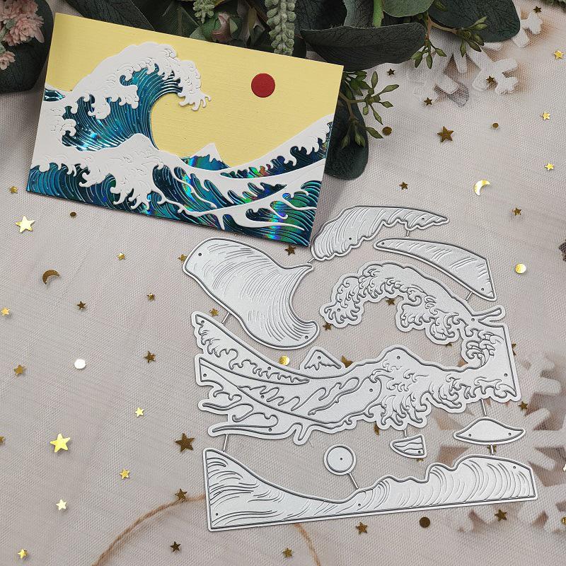 The Kanagawa Waves Metal Steel Cutting Dies Stencils Scrapbooking Craft Die 3D DIY Festival Card Making
