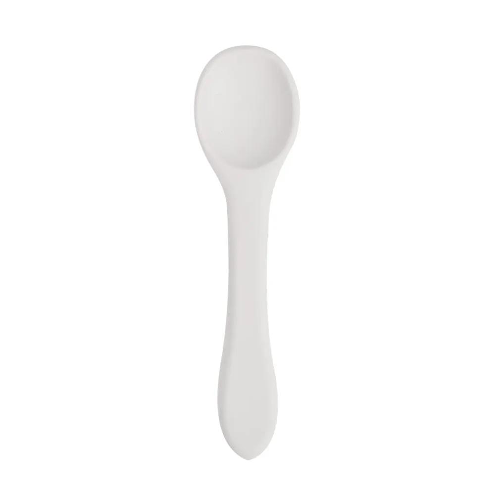 1PCS Full Silicone Spoon For  Utensils Food Grade Silicone Free Dishes Feeding Set Easy To Rinse  Tableware