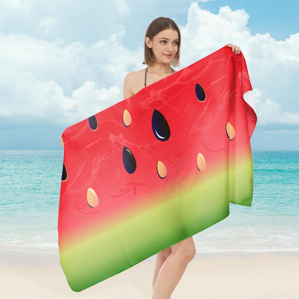 Tropical Sunset Palm Tree Polyester Beach Towel Quick Dry Sand Free Bath Towel For Summer Vacation Swim Pool Seaside Surf
