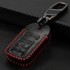 5 Button Remote Smart Car Zinc Alloy Key Fob Chain Ring Cover Case Keyless Entry PU Leather For Honda Pilot Civic Accord 2023