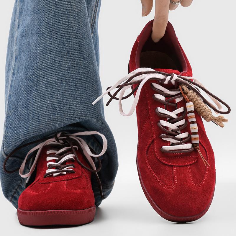 Comfortable And Versatile Thin-Soled Casual Forrest Gump Shoes Lace-Up Outdoor Board Shoes Round Head Commuting Shoes Men'S British Style