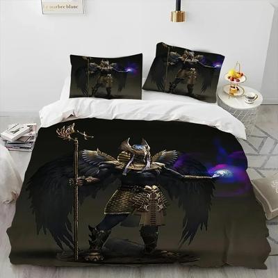 Mitologia Egizia Faraone Geroglifici Set Biancheria da Letto Copripiumino Set Letto Coperta Copripiumino Federa Piumone Dimensioni King Queen