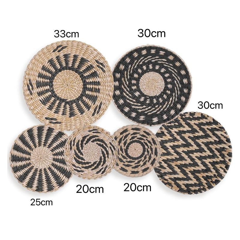 3/4/7pcs Bohemian Style Wall Basket Set Hanging Wall Basket Decoration Bohemian Style Wall Decoration Environmental Round Art