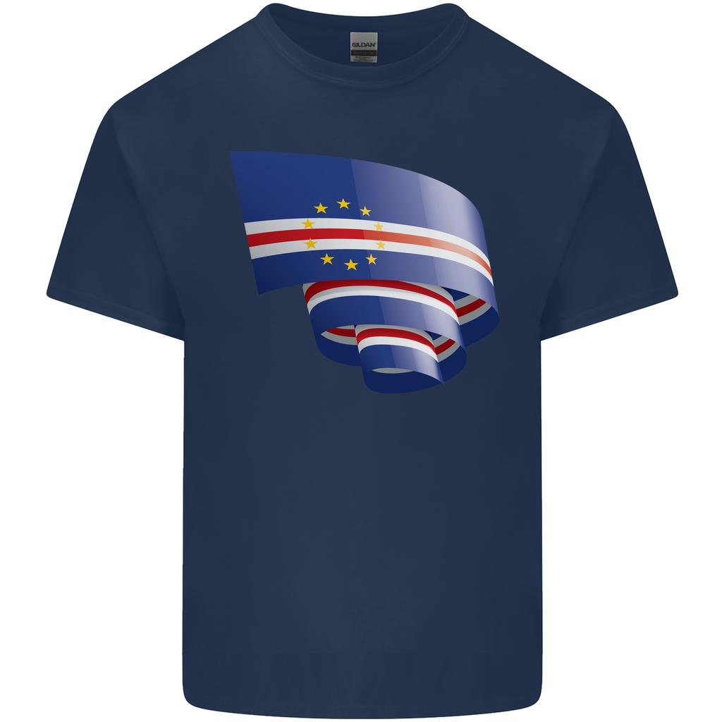 Curled Cape Verde Flag Verdean Day Football Unisexs Light Cotton TShirt