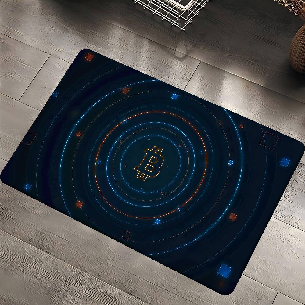 B-Bitcoin Logo Küchenmatte Kinderzimmer Schlafzimmer Dekoration Balkon Rutschfeste Fußmatte Wohnzimmer Alfombra
