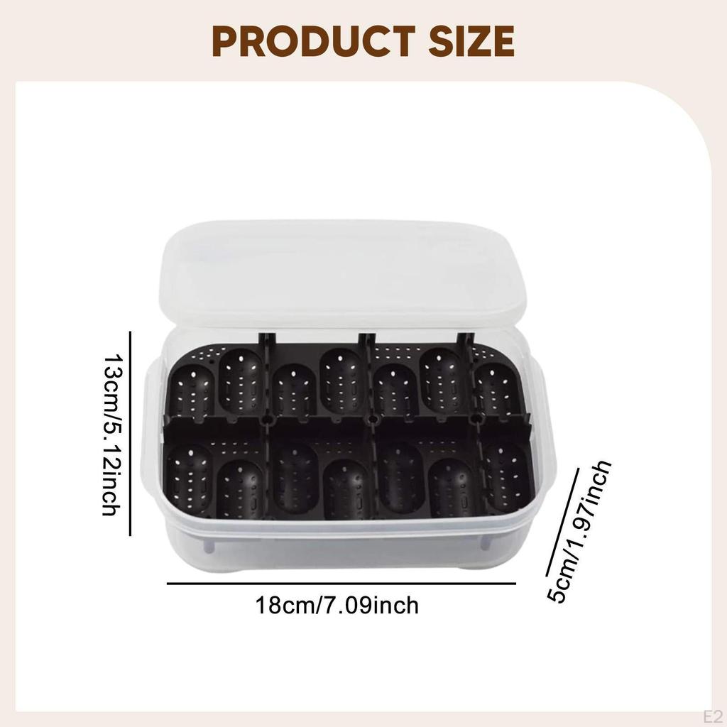 Reptilien Zuchtbox Ei 14 Fächer Behälter Zubehör Inkubator Fall für Geckos Schildkröte Eidechsen