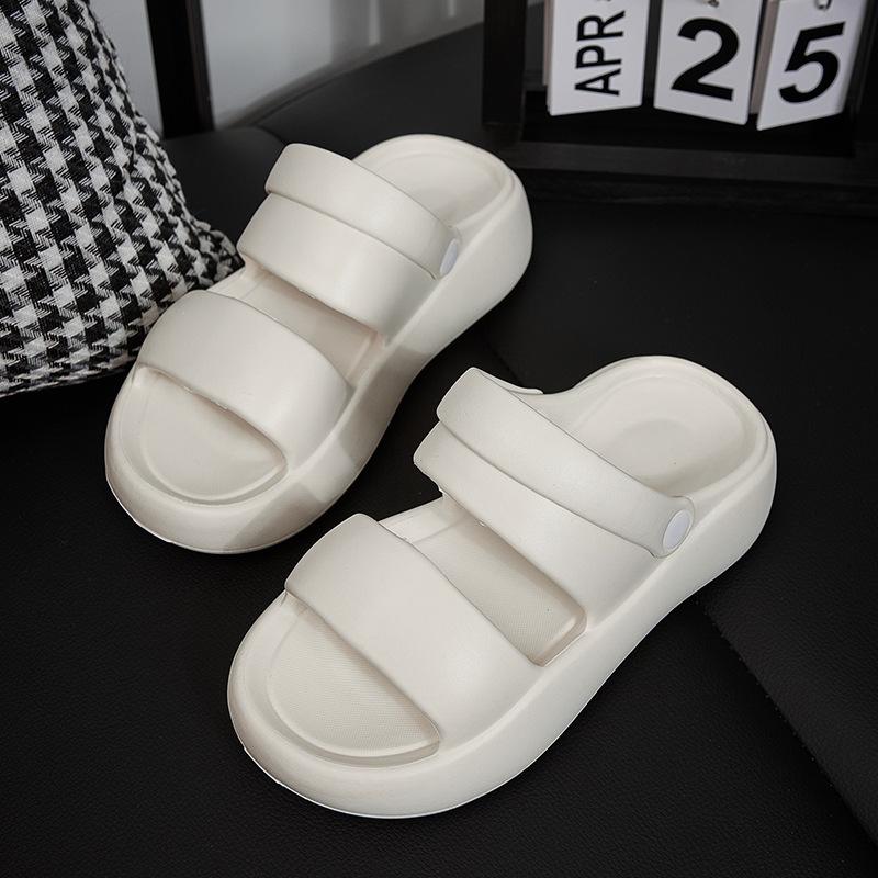 Fashion Slippers for women in summer 2025 EVA sandals with a poop like feel Two pairs of soft soled bathroom thick soled sandals