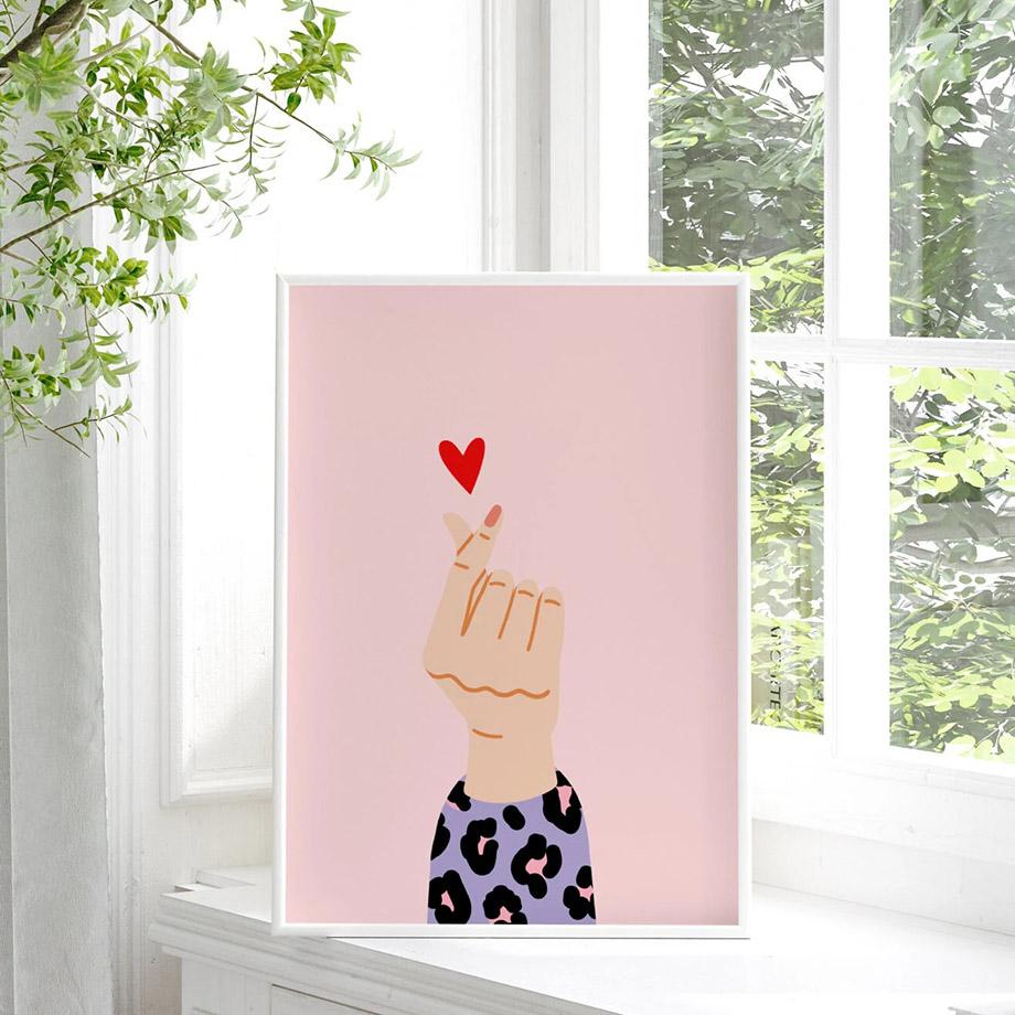 Girl Tiger Leaf Vase Flowers Abstract Landscape Posters and Prints Wall Art Canvas Painting Pictures For Living Room Home Deco