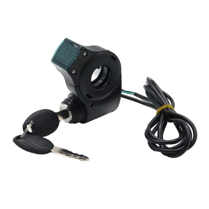 Elektrische Scooter Gashendel Sleutelschakelaars Slot Reserveonderdeel Elektrische Scooter Gashendel Voltmeter met Digitale Spanningsweergave