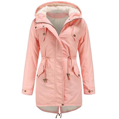 Parka invernale da donna con cappuccio caldo parka in peluche foderato in pile lungo piumino ispessito giacca a vento casual da lavoro quotidiano sportivo all'aperto capispalla S-5XL