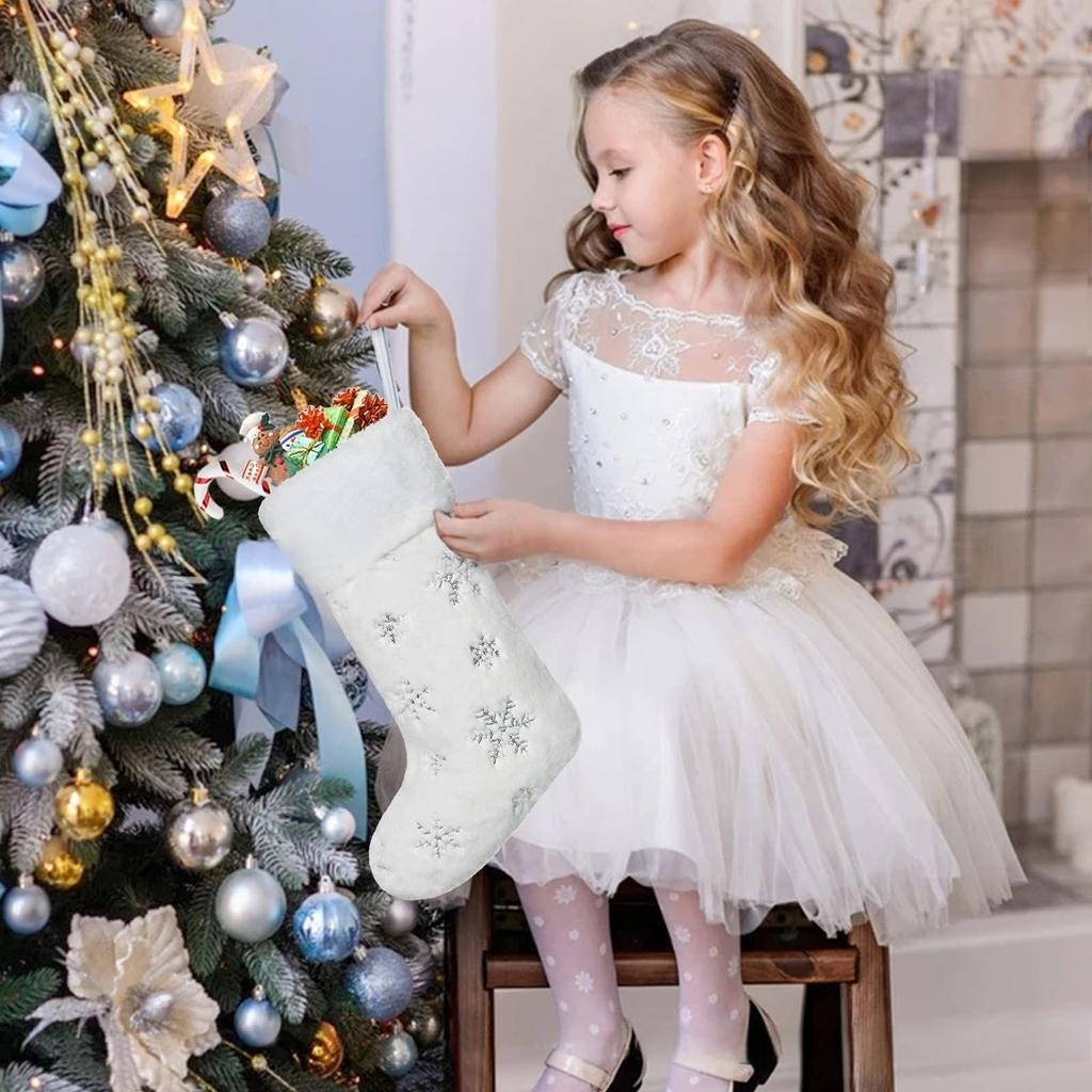 Christmas Socks Decoration Linen Christmas Gift Bag Hanging Gift Socks